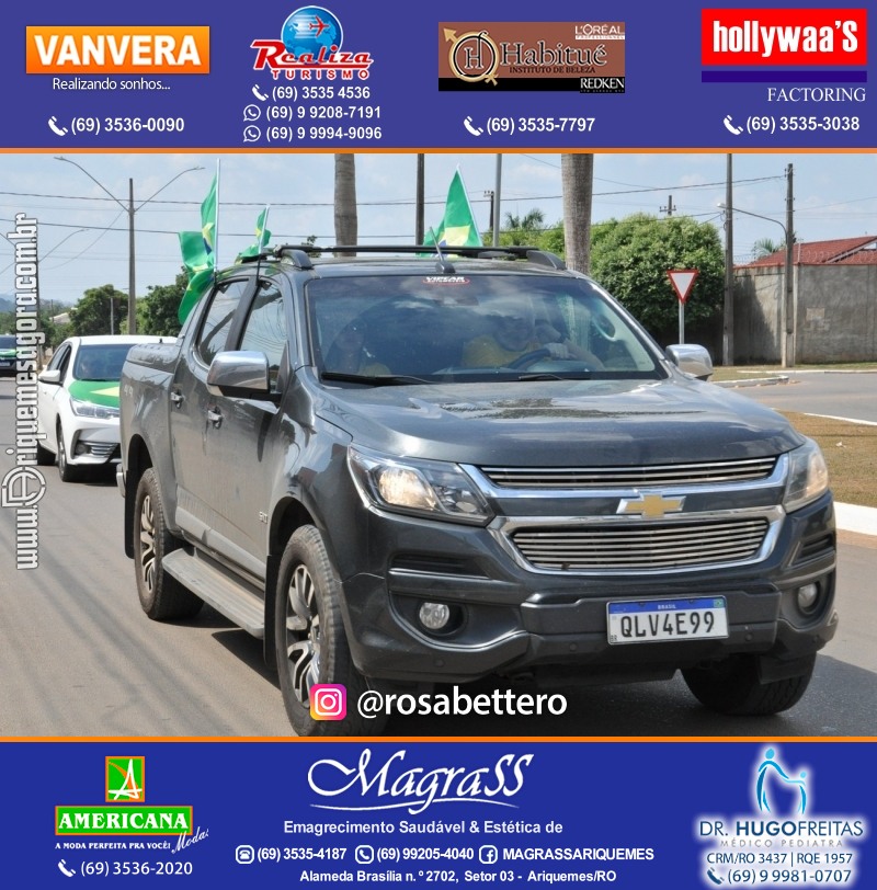 Carreata & Motociata dia 7 de setembro em homenagem ao Brasil e apoio ao Presidente - Ariquemes-RO