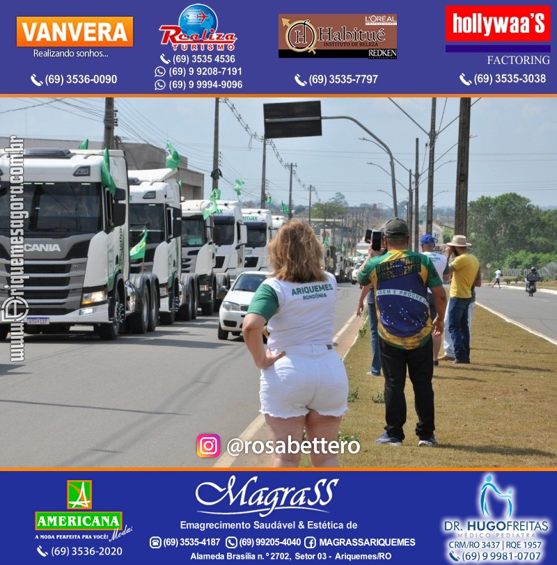 Carreata & Motociata dia 7 de setembro em homenagem ao Brasil e apoio ao Presidente - Ariquemes-RO