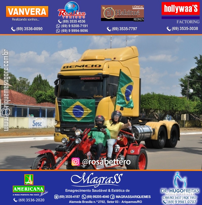 Carreata & Motociata dia 7 de setembro em homenagem ao Brasil e apoio ao Presidente - Ariquemes-RO