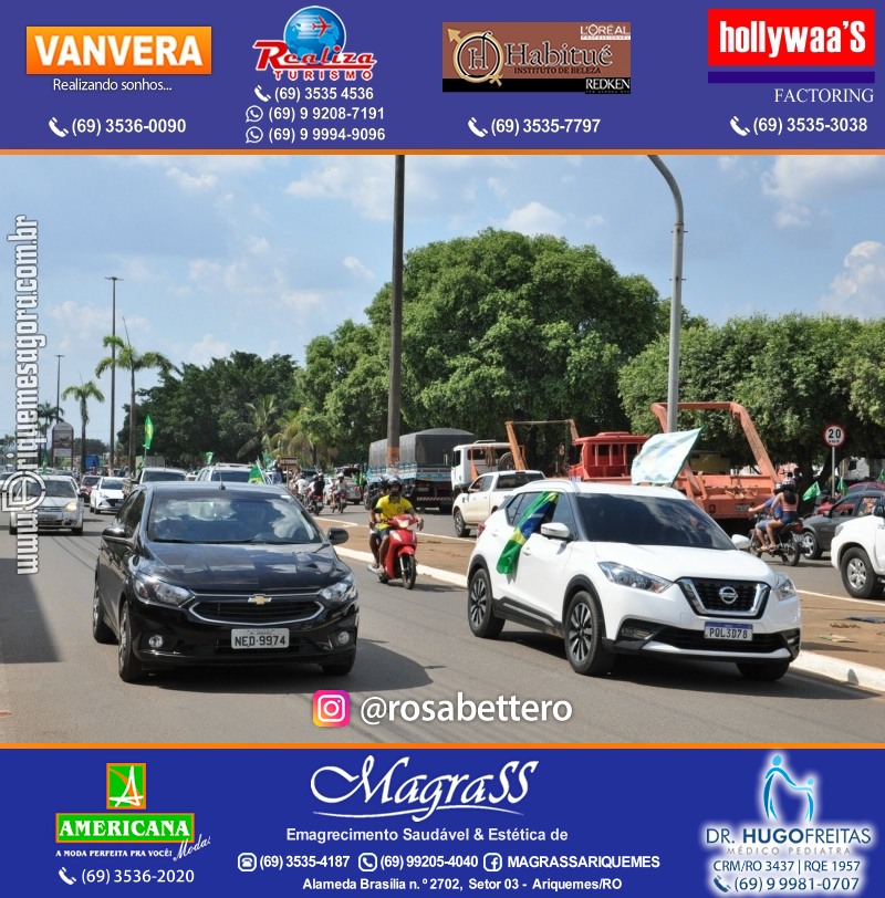 Carreata & Motociata dia 7 de setembro em homenagem ao Brasil e apoio ao Presidente - Ariquemes-RO