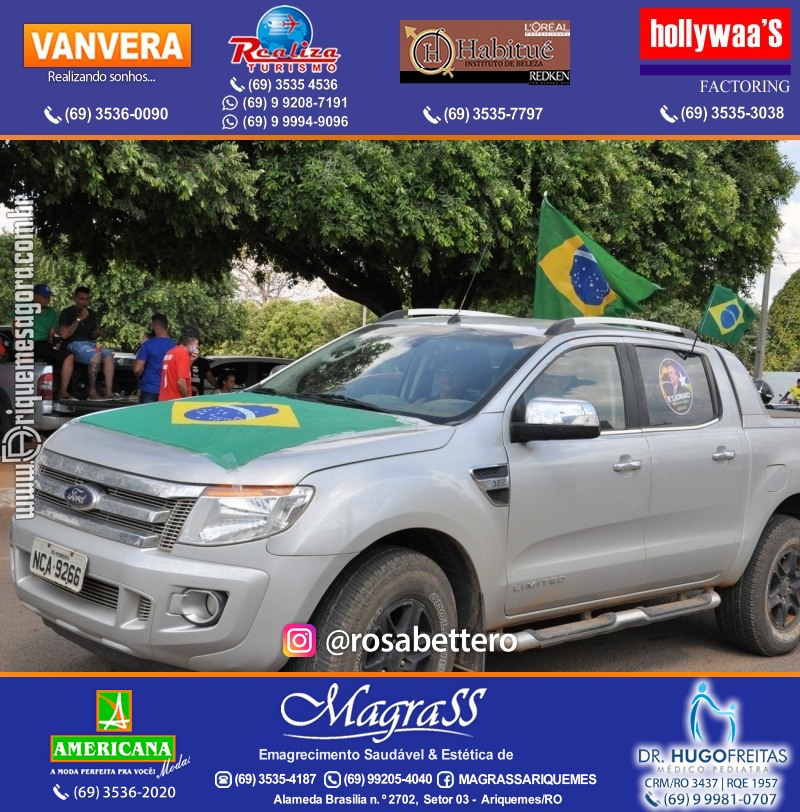 Carreata & Motociata dia 7 de setembro em homenagem ao Brasil e apoio ao Presidente - Ariquemes-RO