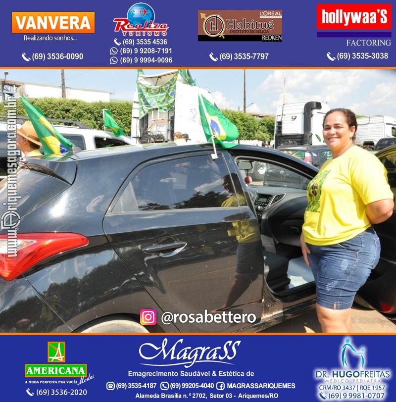 Carreata & Motociata dia 7 de setembro em homenagem ao Brasil e apoio ao Presidente - Ariquemes-RO