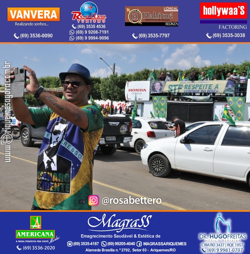 Carreata & Motociata dia 7 de setembro em homenagem ao Brasil e apoio ao Presidente - Ariquemes-RO