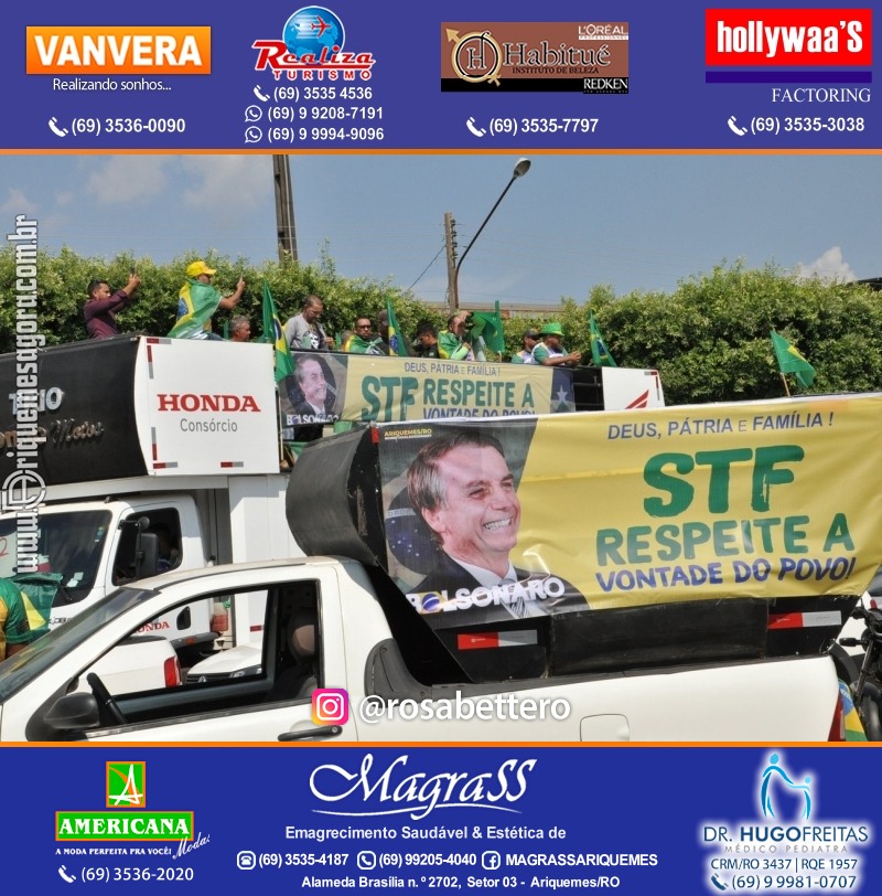 Carreata & Motociata dia 7 de setembro em homenagem ao Brasil e apoio ao Presidente - Ariquemes-RO