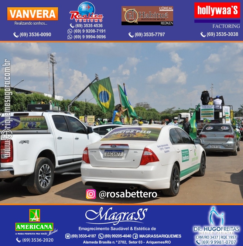 Carreata & Motociata dia 7 de setembro em homenagem ao Brasil e apoio ao Presidente - Ariquemes-RO