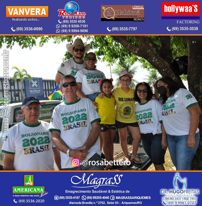 Carreata & Motociata dia 7 de setembro em homenagem ao Brasil e apoio ao Presidente - Ariquemes-RO