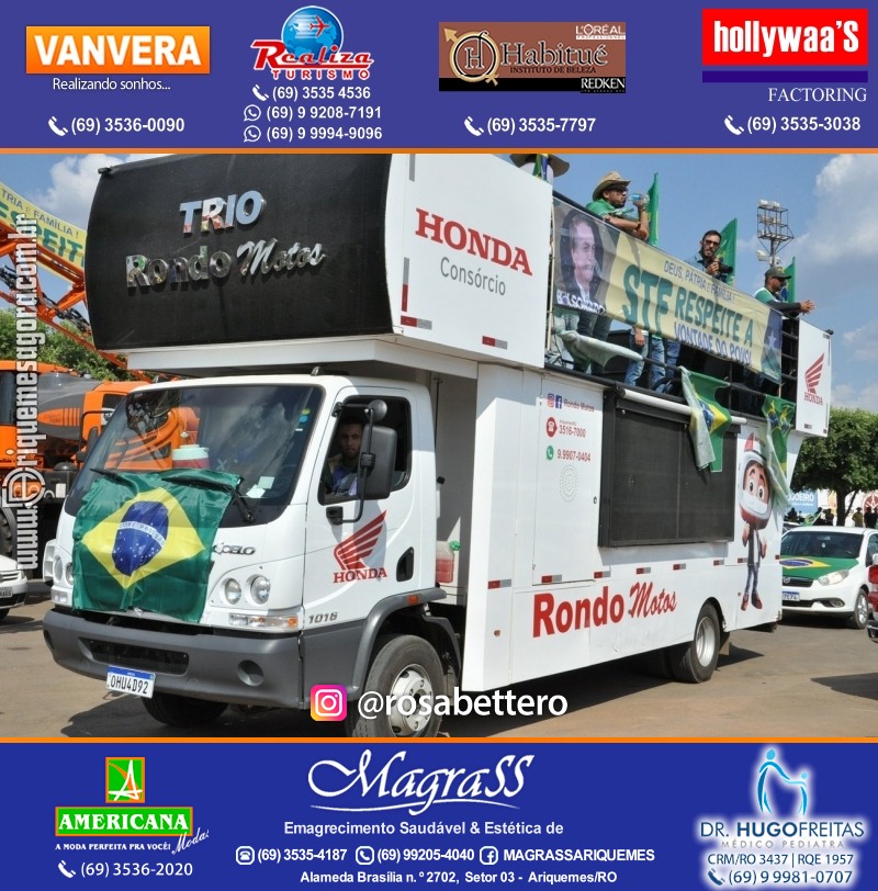 Carreata & Motociata dia 7 de setembro em homenagem ao Brasil e apoio ao Presidente - Ariquemes-RO