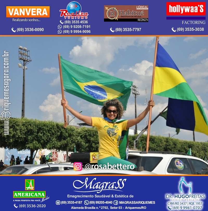 Carreata & Motociata dia 7 de setembro em homenagem ao Brasil e apoio ao Presidente - Ariquemes-RO