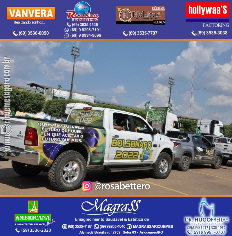 Carreata & Motociata dia 7 de setembro em homenagem ao Brasil e apoio ao Presidente - Ariquemes-RO