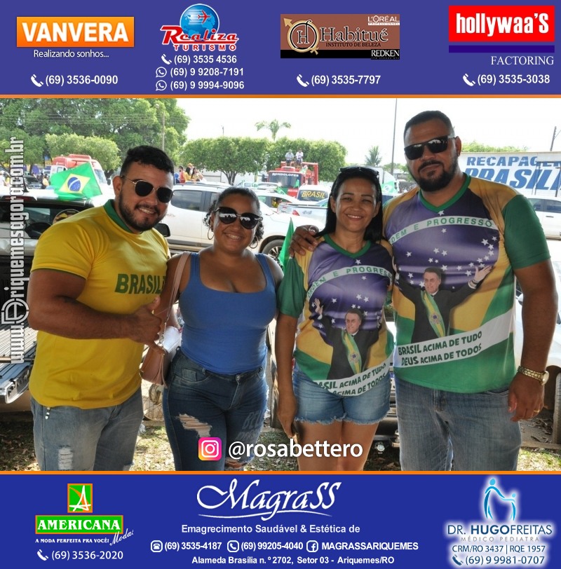 Carreata & Motociata dia 7 de setembro em homenagem ao Brasil e apoio ao Presidente - Ariquemes-RO