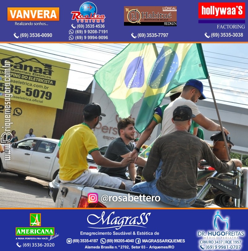 Carreata & Motociata dia 7 de setembro em homenagem ao Brasil e apoio ao Presidente - Ariquemes-RO