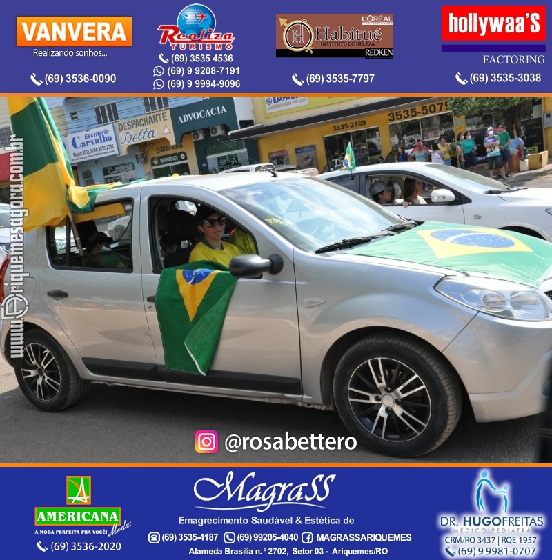 Carreata & Motociata dia 7 de setembro em homenagem ao Brasil e apoio ao Presidente - Ariquemes-RO