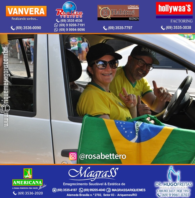 Carreata & Motociata dia 7 de setembro em homenagem ao Brasil e apoio ao Presidente - Ariquemes-RO