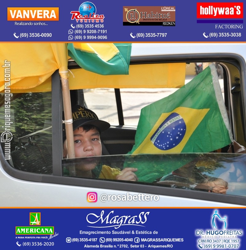 Carreata & Motociata dia 7 de setembro em homenagem ao Brasil e apoio ao Presidente - Ariquemes-RO