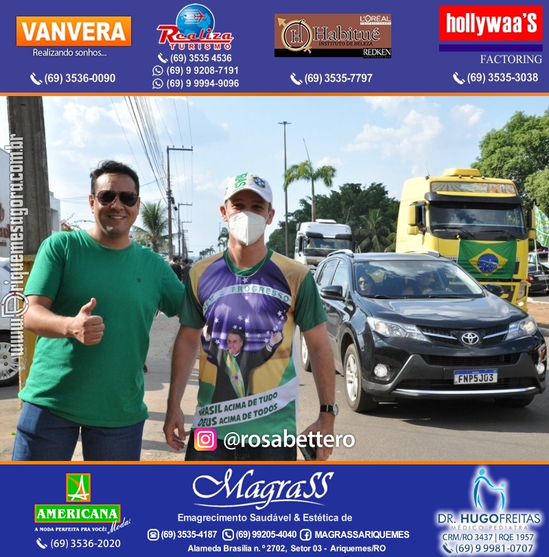 Carreata & Motociata dia 7 de setembro em homenagem ao Brasil e apoio ao Presidente - Ariquemes-RO