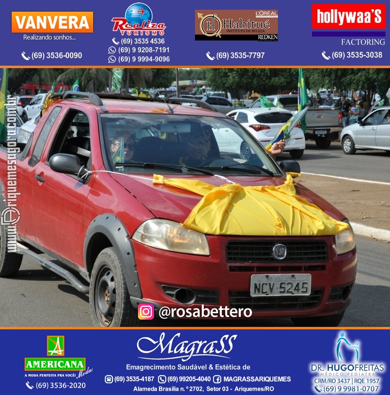 Carreata & Motociata dia 7 de setembro em homenagem ao Brasil e apoio ao Presidente - Ariquemes-RO