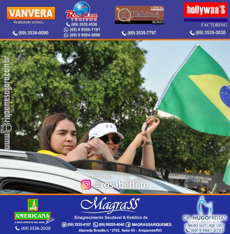Carreata & Motociata dia 7 de setembro em homenagem ao Brasil e apoio ao Presidente - Ariquemes-RO