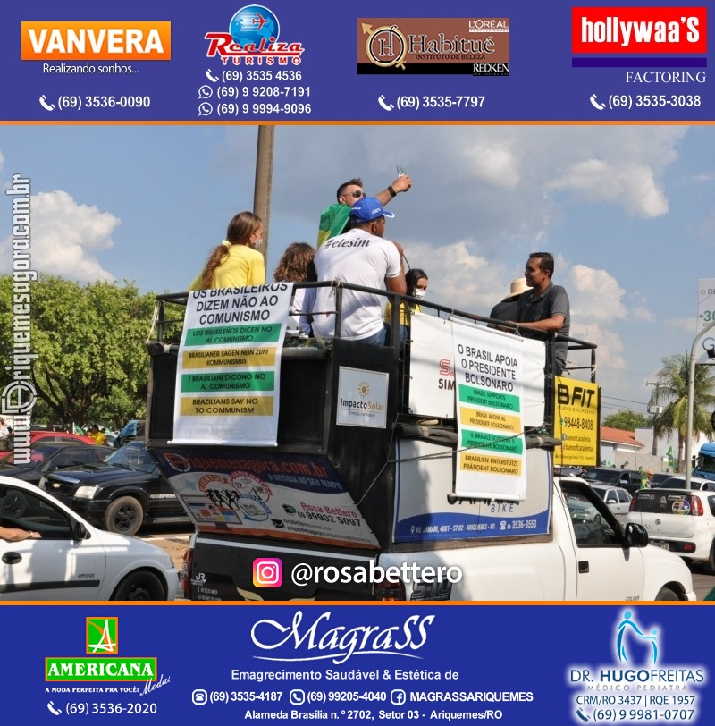 Carreata & Motociata dia 7 de setembro em homenagem ao Brasil e apoio ao Presidente - Ariquemes-RO