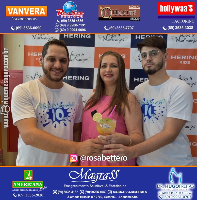 Coquetel de Aniversário 10 anos Loja ANJOS & MARMANJOS com  Hering Kids em Ariquemes