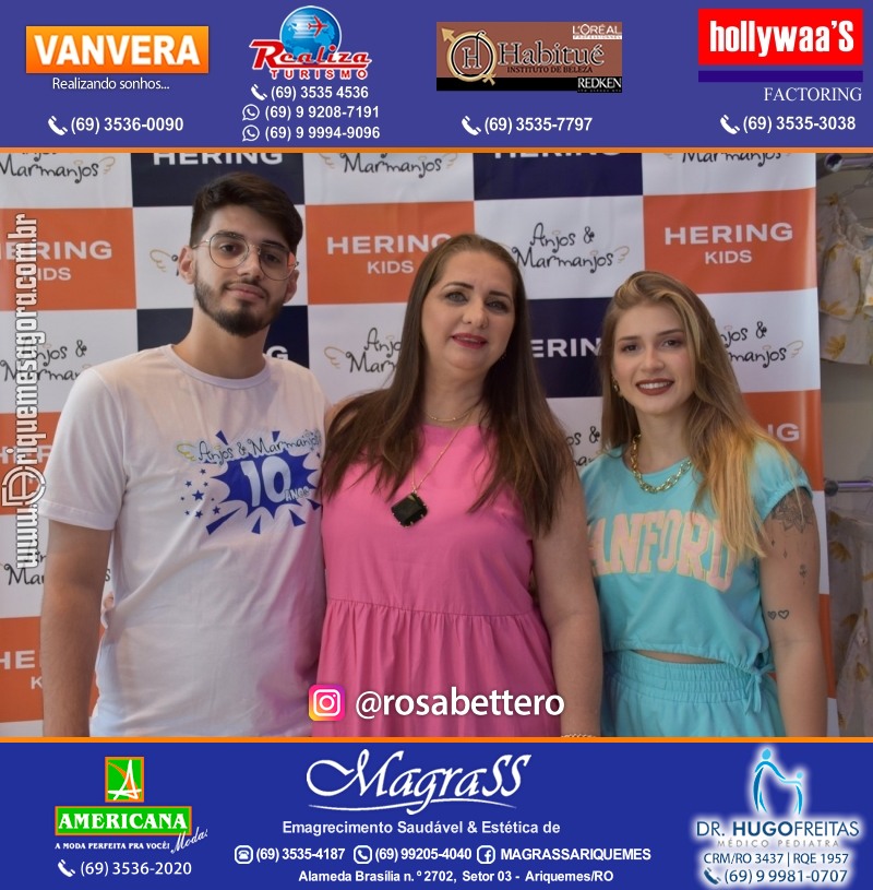 Coquetel de Aniversário 10 anos Loja ANJOS & MARMANJOS com  Hering Kids em Ariquemes