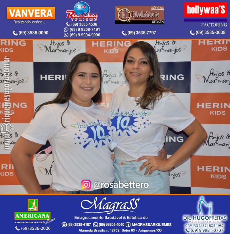 Coquetel de Aniversário 10 anos Loja ANJOS & MARMANJOS com  Hering Kids em Ariquemes