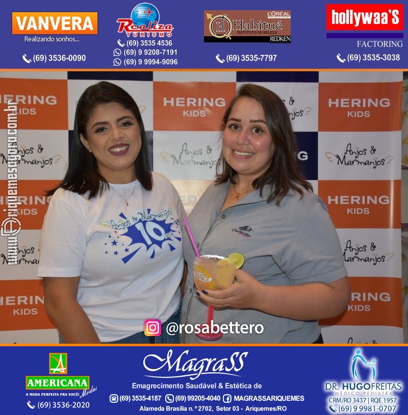 Coquetel de Aniversário 10 anos Loja ANJOS & MARMANJOS com  Hering Kids em Ariquemes