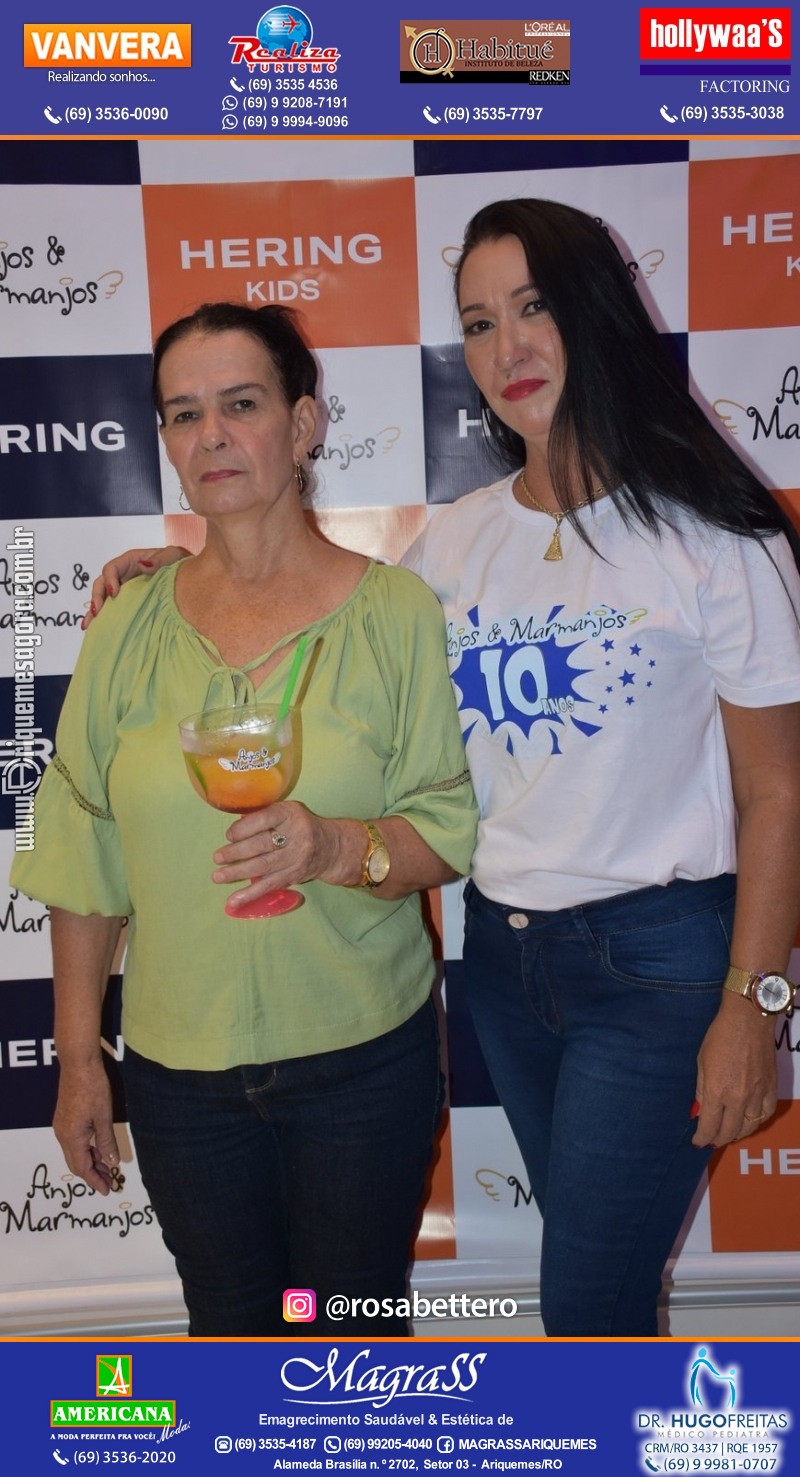 Coquetel de Aniversário 10 anos Loja ANJOS & MARMANJOS com  Hering Kids em Ariquemes