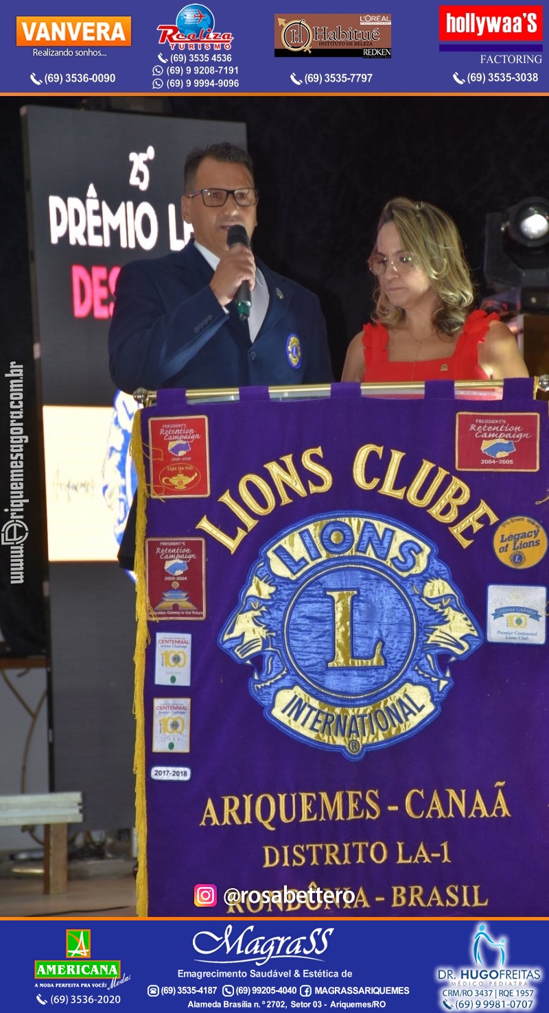 DESTAQUE 2021 - 25º PRÊMIO LEÃO - Realização Lions Clube Ariquemes Canaã Galera & Homenageados