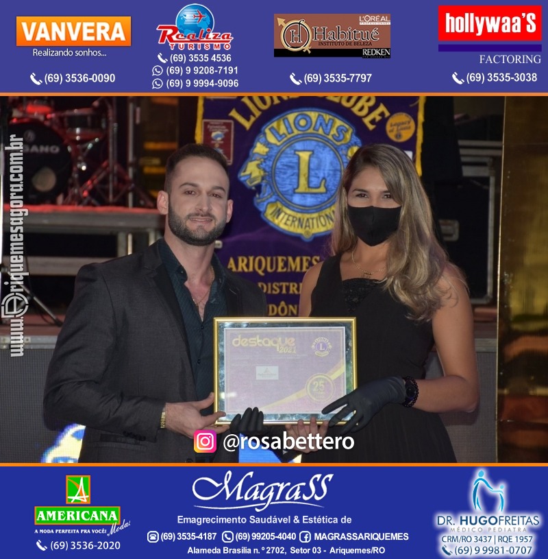DESTAQUE 2021 - 25º PRÊMIO LEÃO - Realização Lions Clube Ariquemes Canaã Galera & Homenageados