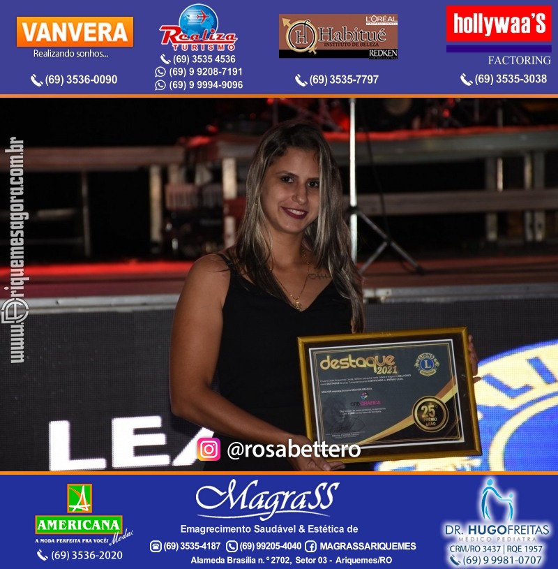 DESTAQUE 2021 - 25º PRÊMIO LEÃO - Realização Lions Clube Ariquemes Canaã Galera & Homenageados
