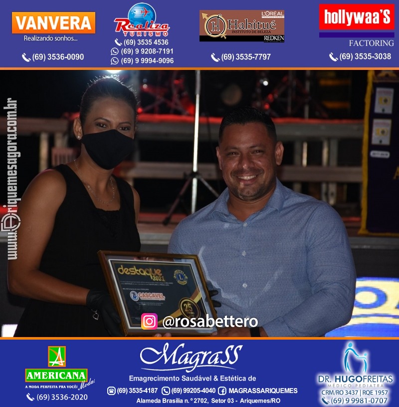 DESTAQUE 2021 - 25º PRÊMIO LEÃO - Realização Lions Clube Ariquemes Canaã Galera & Homenageados