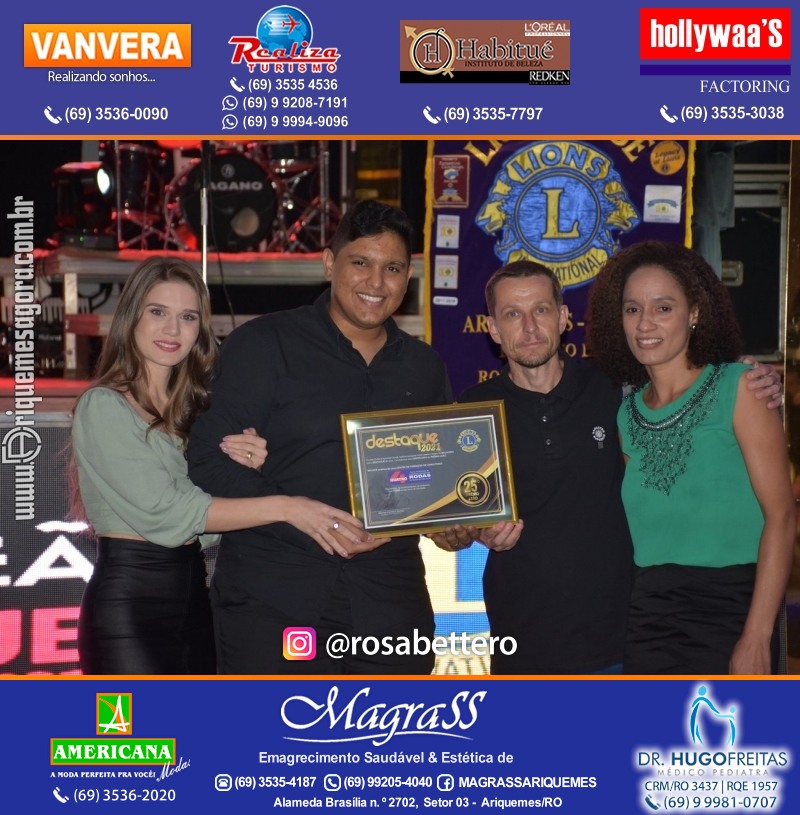 DESTAQUE 2021 - 25º PRÊMIO LEÃO - Realização Lions Clube Ariquemes Canaã Galera & Homenageados