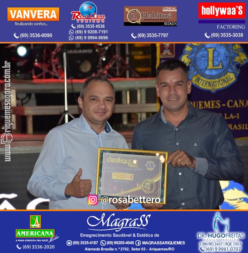 DESTAQUE 2021 - 25º PRÊMIO LEÃO - Realização Lions Clube Ariquemes Canaã Galera & Homenageados