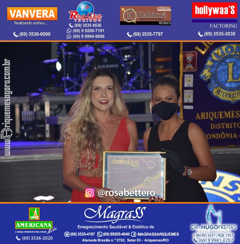 DESTAQUE 2021 - 25º PRÊMIO LEÃO - Realização Lions Clube Ariquemes Canaã Galera & Homenageados