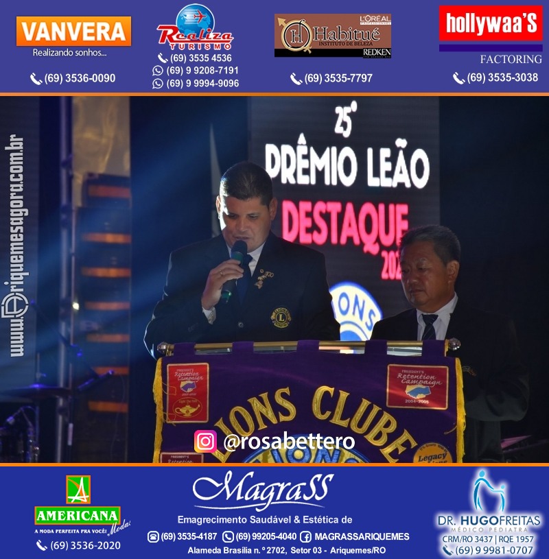 DESTAQUE 2021 - 25º PRÊMIO LEÃO - Realização Lions Clube Ariquemes Canaã Galera & Homenageados