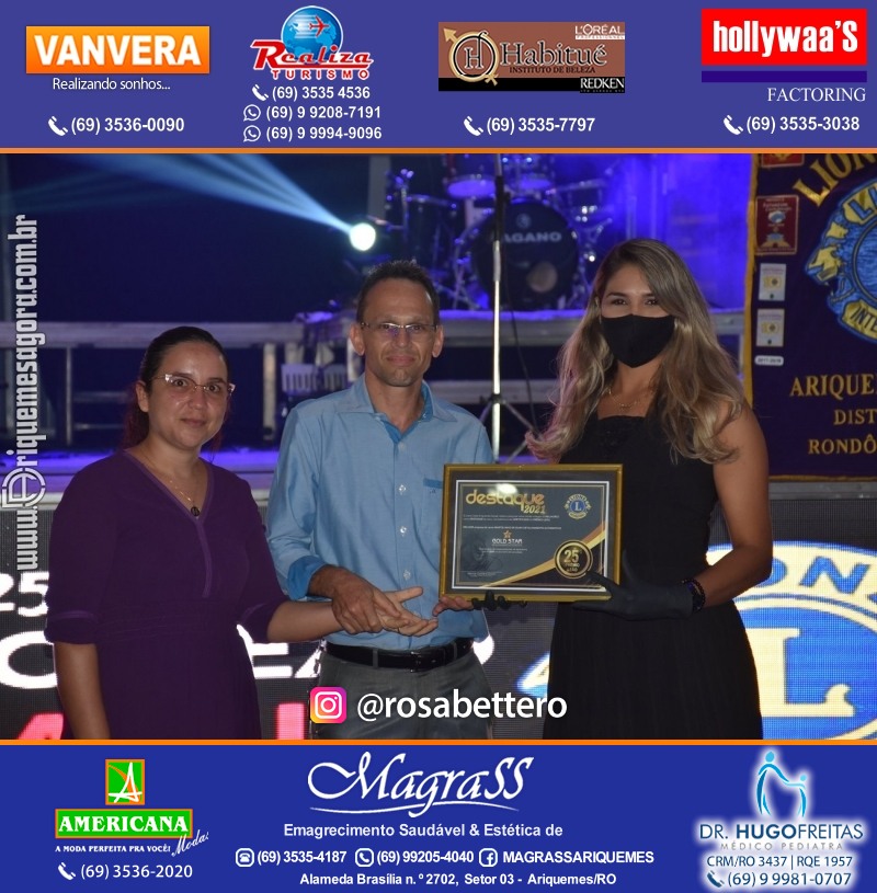 DESTAQUE 2021 - 25º PRÊMIO LEÃO - Realização Lions Clube Ariquemes Canaã Galera & Homenageados