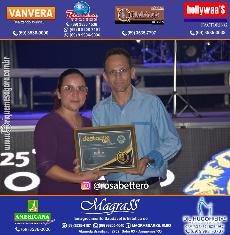 DESTAQUE 2021 - 25º PRÊMIO LEÃO - Realização Lions Clube Ariquemes Canaã Galera & Homenageados