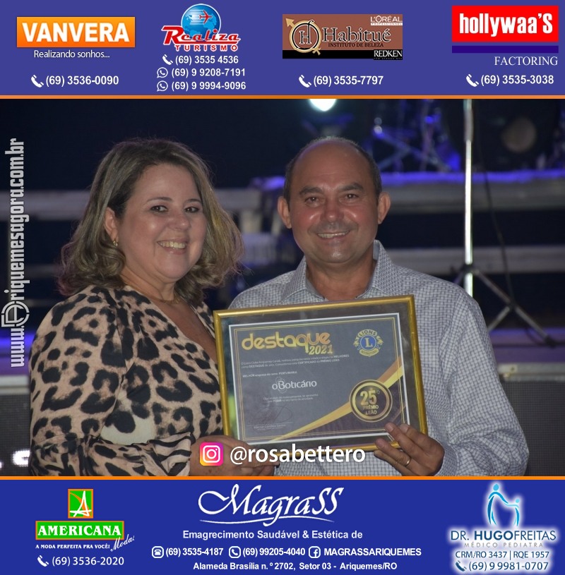 DESTAQUE 2021 - 25º PRÊMIO LEÃO - Realização Lions Clube Ariquemes Canaã Galera & Homenageados