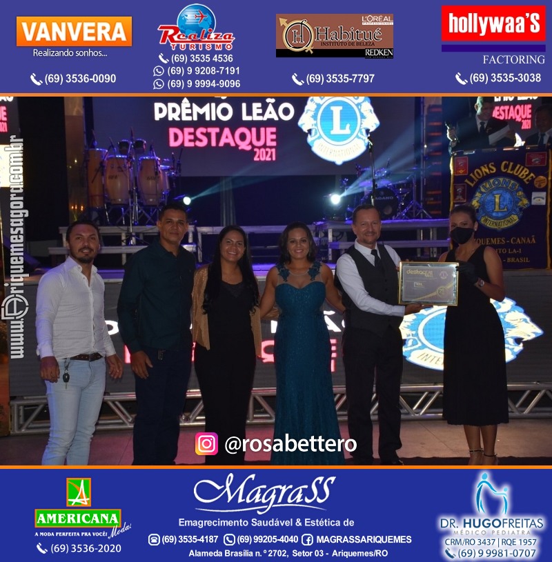 DESTAQUE 2021 - 25º PRÊMIO LEÃO - Realização Lions Clube Ariquemes Canaã Galera & Homenageados