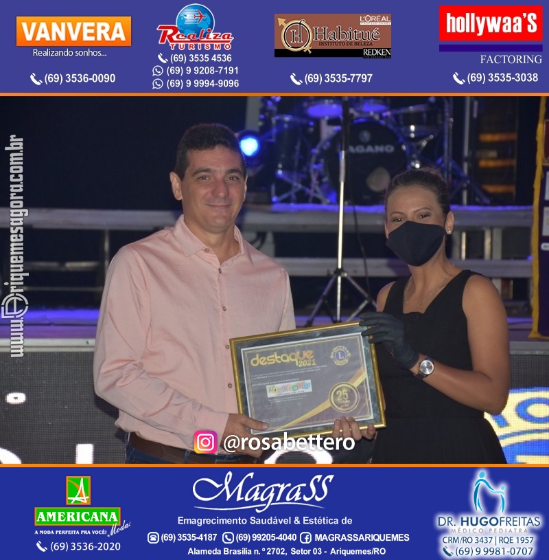 DESTAQUE 2021 - 25º PRÊMIO LEÃO - Realização Lions Clube Ariquemes Canaã Galera & Homenageados