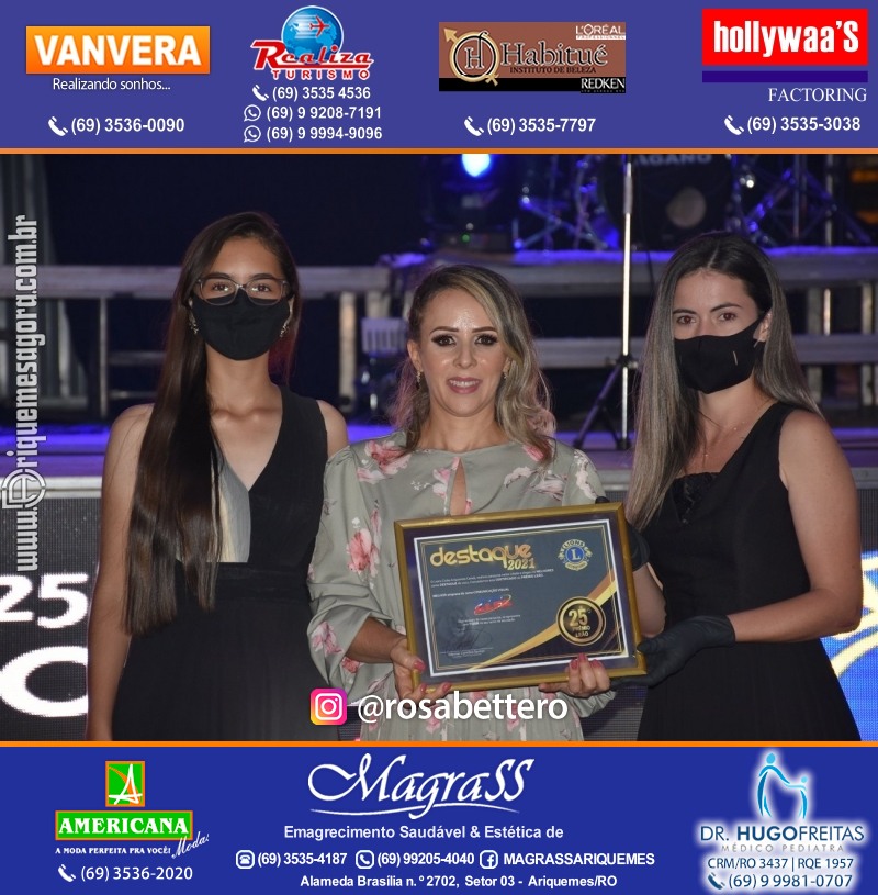 DESTAQUE 2021 - 25º PRÊMIO LEÃO - Realização Lions Clube Ariquemes Canaã Galera & Homenageados