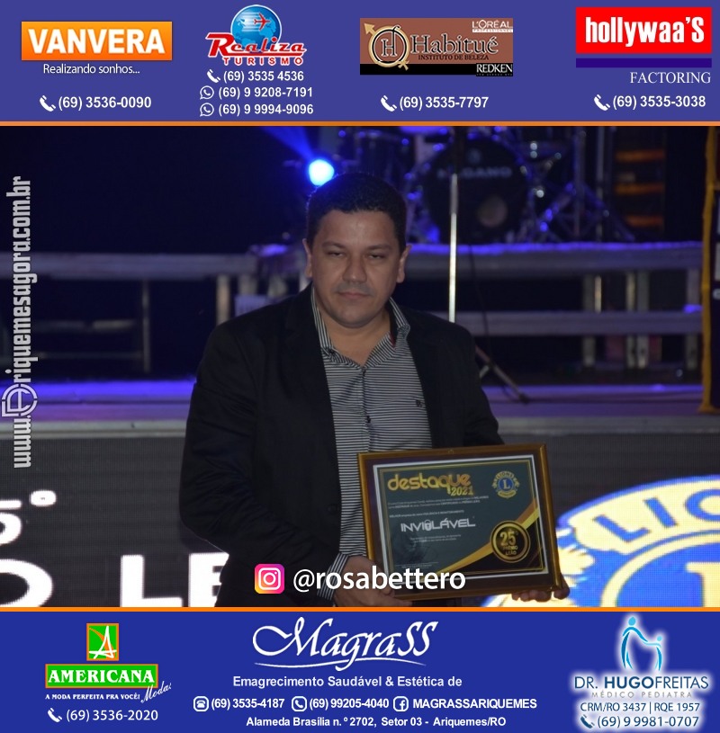 DESTAQUE 2021 - 25º PRÊMIO LEÃO - Realização Lions Clube Ariquemes Canaã Galera & Homenageados