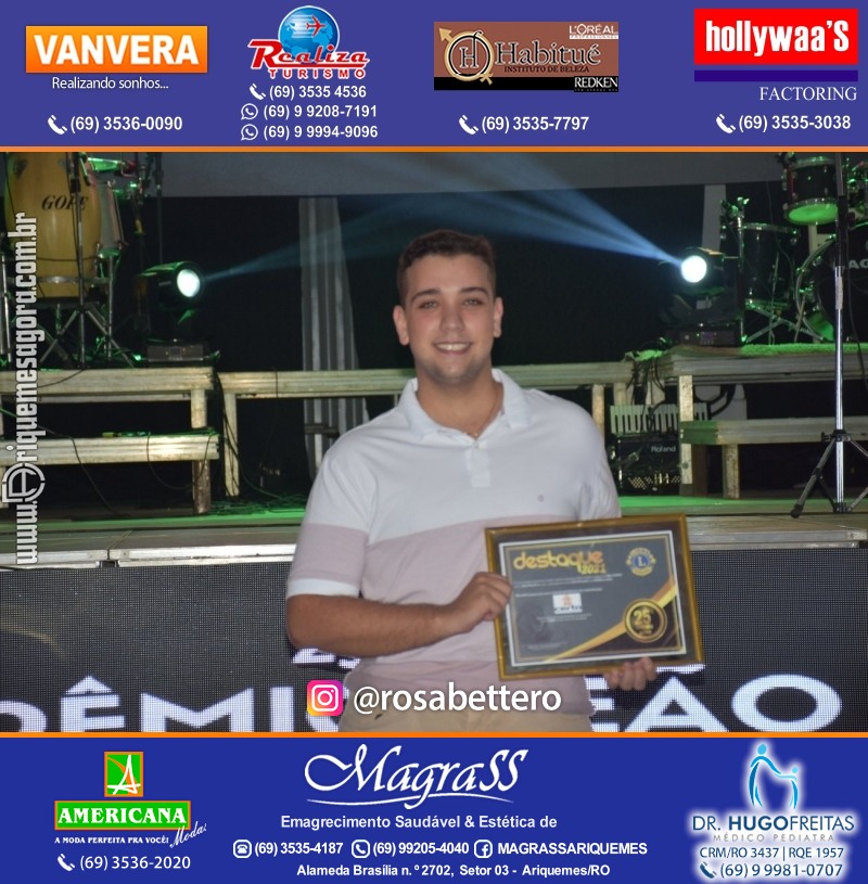 DESTAQUE 2021 - 25º PRÊMIO LEÃO - Realização Lions Clube Ariquemes Canaã Galera & Homenageados