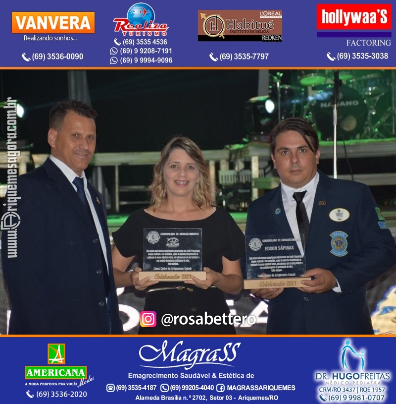 DESTAQUE 2021 - 25º PRÊMIO LEÃO - Realização Lions Clube Ariquemes Canaã Galera & Homenageados