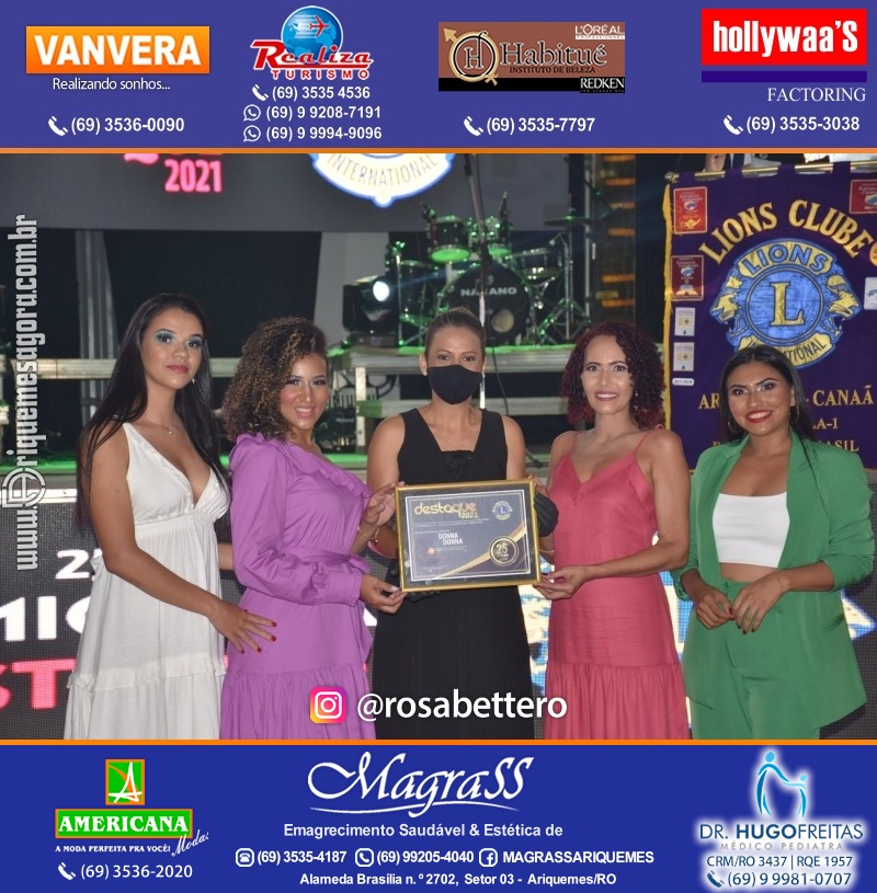 DESTAQUE 2021 - 25º PRÊMIO LEÃO - Realização Lions Clube Ariquemes Canaã Galera & Homenageados