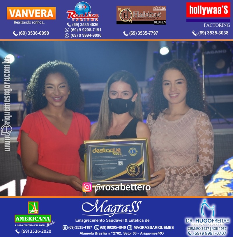 DESTAQUE 2021 - 25º PRÊMIO LEÃO - Realização Lions Clube Ariquemes Canaã Galera & Homenageados