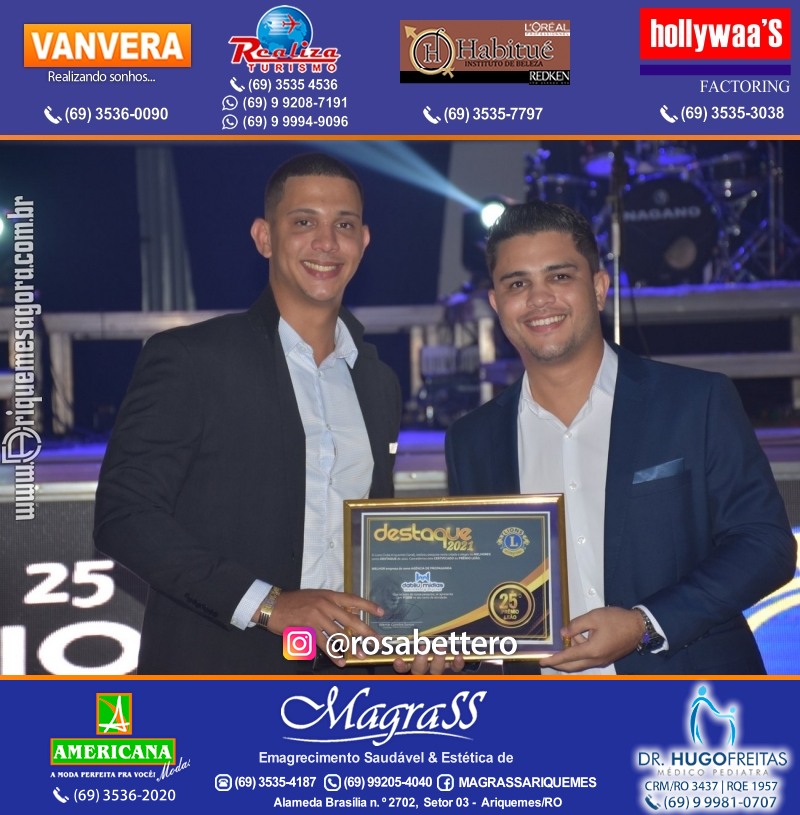 DESTAQUE 2021 - 25º PRÊMIO LEÃO - Realização Lions Clube Ariquemes Canaã Galera & Homenageados