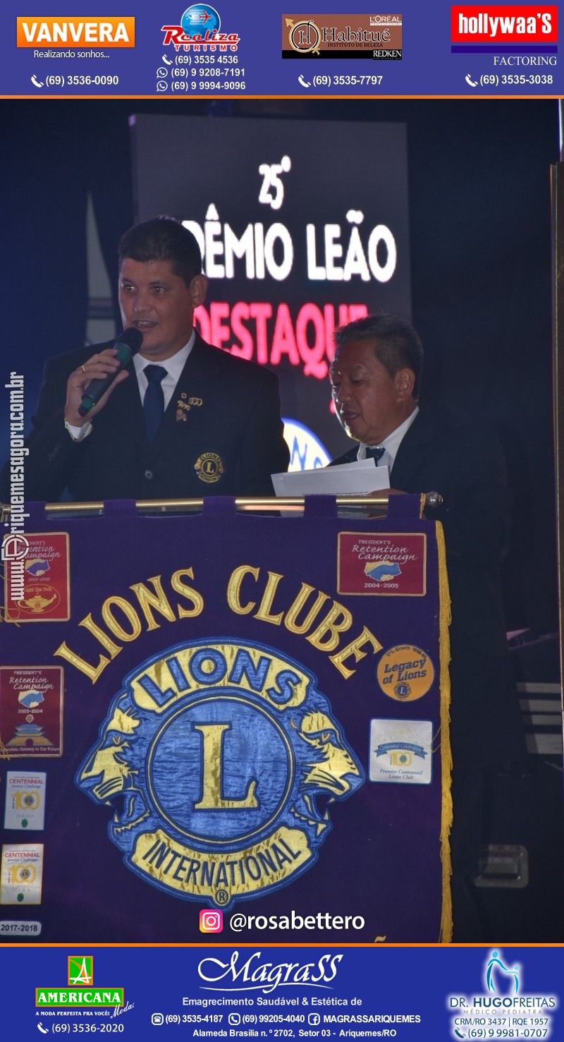 DESTAQUE 2021 - 25º PRÊMIO LEÃO - Realização Lions Clube Ariquemes Canaã Galera & Homenageados