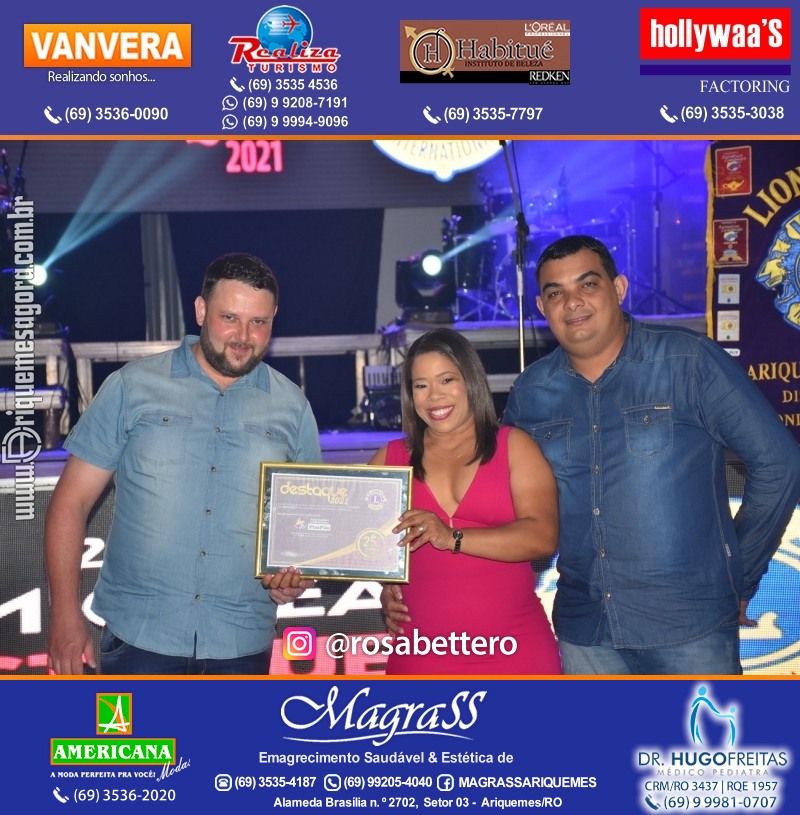 DESTAQUE 2021 - 25º PRÊMIO LEÃO - Realização Lions Clube Ariquemes Canaã Galera & Homenageados