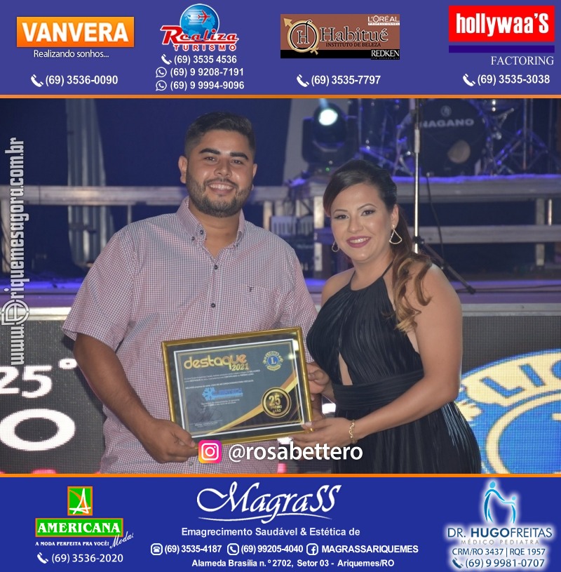 DESTAQUE 2021 - 25º PRÊMIO LEÃO - Realização Lions Clube Ariquemes Canaã Galera & Homenageados